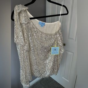 Sparkly off should blouse